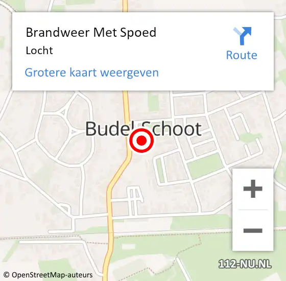 Locatie op kaart van de 112 melding: Brandweer Met Spoed Naar Locht op 13 februari 2016 10:32