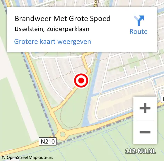 Locatie op kaart van de 112 melding: Brandweer Met Grote Spoed Naar IJsselstein, Zuiderparklaan op 13 februari 2016 11:13