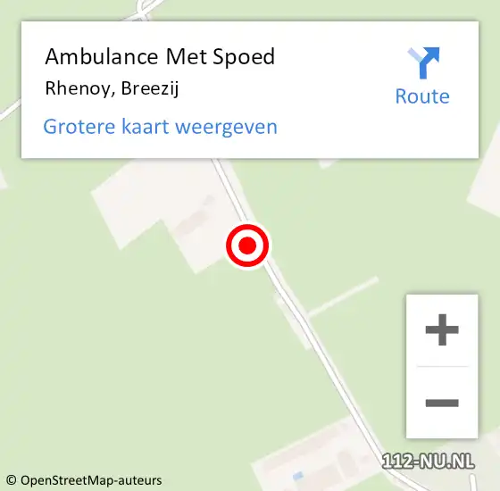 Locatie op kaart van de 112 melding: Ambulance Met Spoed Naar Rhenoy, Breezij op 13 februari 2016 13:25