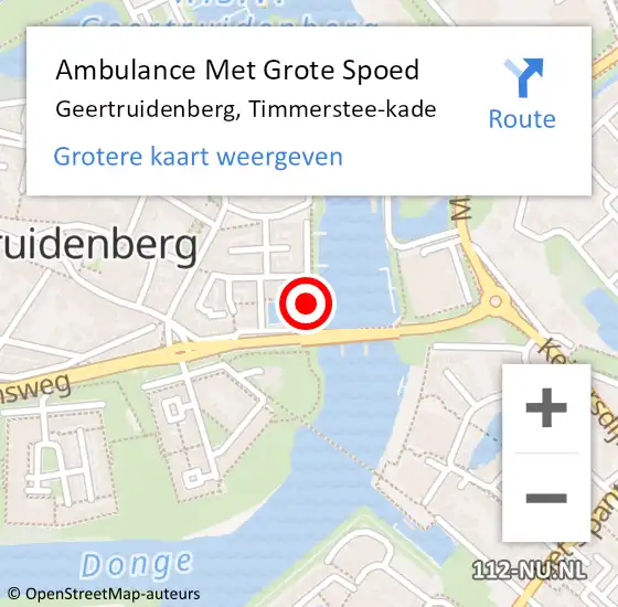 Locatie op kaart van de 112 melding: Ambulance Met Grote Spoed Naar Geertruidenberg, Timmerstee-kade op 13 februari 2016 13:27