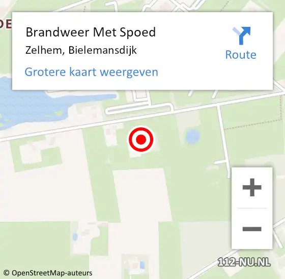 Locatie op kaart van de 112 melding: Brandweer Met Spoed Naar Zelhem, Bielemansdijk op 13 februari 2016 15:55