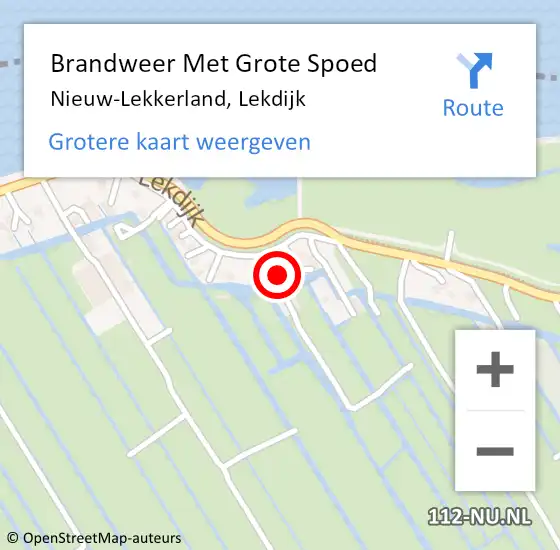 Locatie op kaart van de 112 melding: Brandweer Met Grote Spoed Naar Nieuw-Lekkerland, Lekdijk op 13 februari 2016 15:56