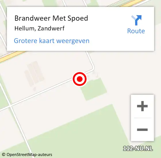 Locatie op kaart van de 112 melding: Brandweer Met Spoed Naar Hellum, Zandwerf op 5 december 2013 21:00