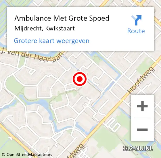 Locatie op kaart van de 112 melding: Ambulance Met Grote Spoed Naar Mijdrecht, Kwikstaart op 13 februari 2016 17:23