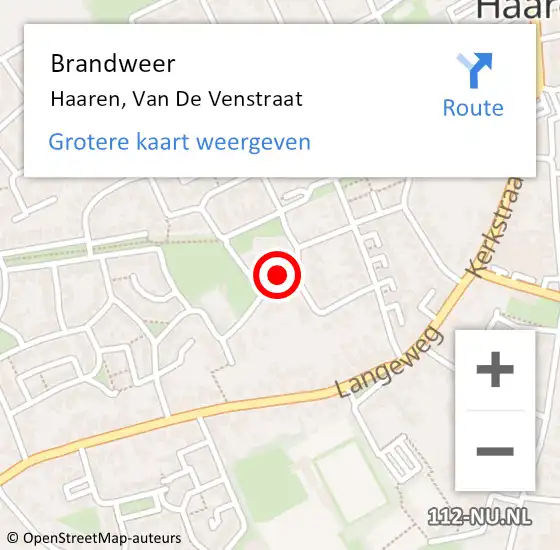 Locatie op kaart van de 112 melding: Brandweer Haaren, Van De Venstraat op 13 februari 2016 17:29