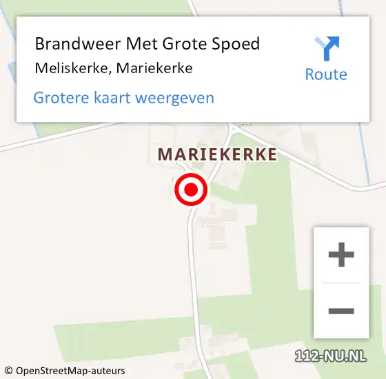 Locatie op kaart van de 112 melding: Brandweer Met Grote Spoed Naar Meliskerke, Mariekerke op 5 december 2013 21:08