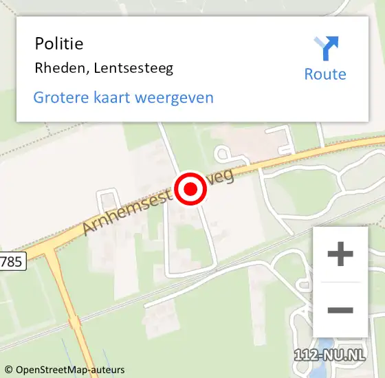 Locatie op kaart van de 112 melding: Politie Rheden, Lentsesteeg op 13 februari 2016 18:53