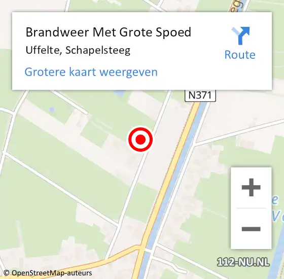 Locatie op kaart van de 112 melding: Brandweer Met Grote Spoed Naar Uffelte, Schapelsteeg op 13 februari 2016 20:25