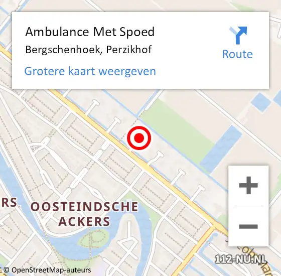 Locatie op kaart van de 112 melding: Ambulance Met Spoed Naar Bergschenhoek, Perzikhof op 13 februari 2016 23:40