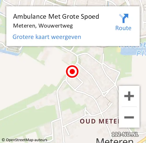 Locatie op kaart van de 112 melding: Ambulance Met Grote Spoed Naar Meteren, Wouwertweg op 5 december 2013 21:29