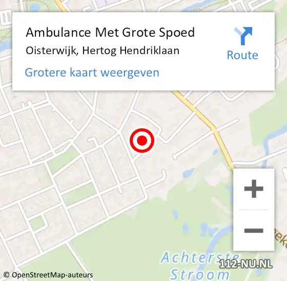 Locatie op kaart van de 112 melding: Ambulance Met Grote Spoed Naar Oisterwijk, Hertog Hendriklaan op 14 februari 2016 01:41