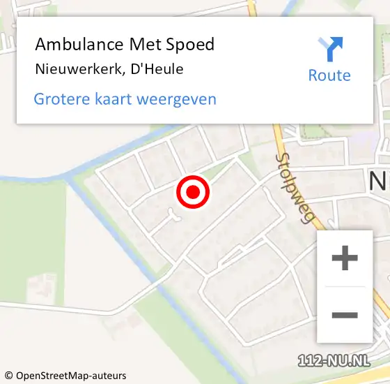 Locatie op kaart van de 112 melding: Ambulance Met Spoed Naar Nieuwerkerk, D'Heule op 14 februari 2016 02:10