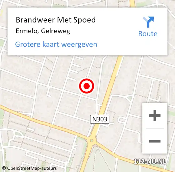 Locatie op kaart van de 112 melding: Brandweer Met Spoed Naar Ermelo, Gelreweg op 5 december 2013 21:38