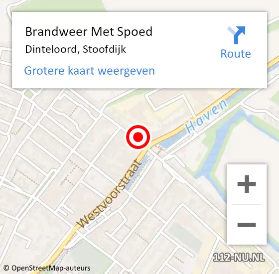 Locatie op kaart van de 112 melding: Brandweer Met Spoed Naar Dinteloord, Stoofdijk op 14 februari 2016 09:02