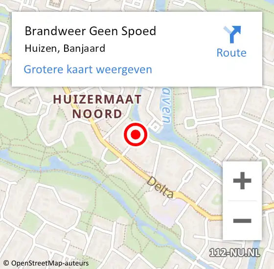 Locatie op kaart van de 112 melding: Brandweer Geen Spoed Naar Huizen, Banjaard op 5 december 2013 21:56