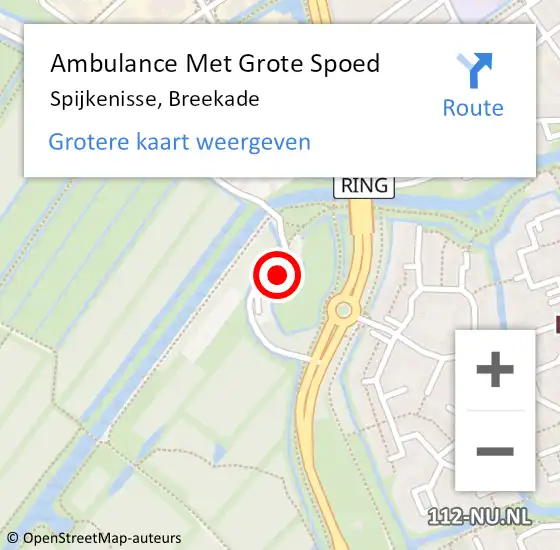 Locatie op kaart van de 112 melding: Ambulance Met Grote Spoed Naar Spijkenisse, Breekade op 14 februari 2016 11:22