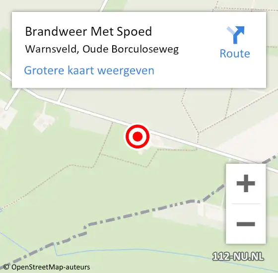 Locatie op kaart van de 112 melding: Brandweer Met Spoed Naar Warnsveld, Oude Borculoseweg op 5 december 2013 22:07