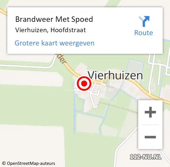 Locatie op kaart van de 112 melding: Brandweer Met Spoed Naar Vierhuizen, Hoofdstraat op 14 februari 2016 13:04