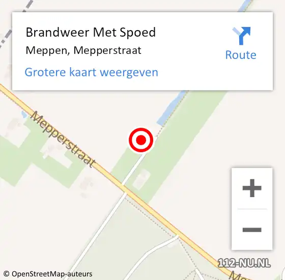 Locatie op kaart van de 112 melding: Brandweer Met Spoed Naar Meppen, Mepperstraat op 14 februari 2016 14:31