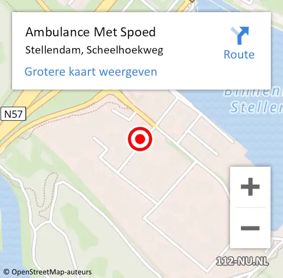 Locatie op kaart van de 112 melding: Ambulance Met Spoed Naar Stellendam, Scheelhoekweg op 14 februari 2016 17:36