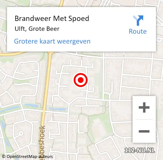 Locatie op kaart van de 112 melding: Brandweer Met Spoed Naar Ulft, Grote Beer op 15 februari 2016 00:01