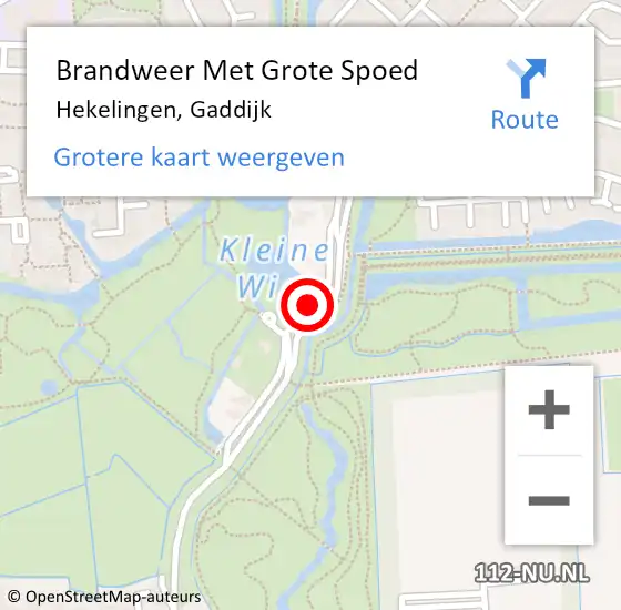 Locatie op kaart van de 112 melding: Brandweer Met Grote Spoed Naar Hekelingen, Gaddijk op 15 februari 2016 09:15