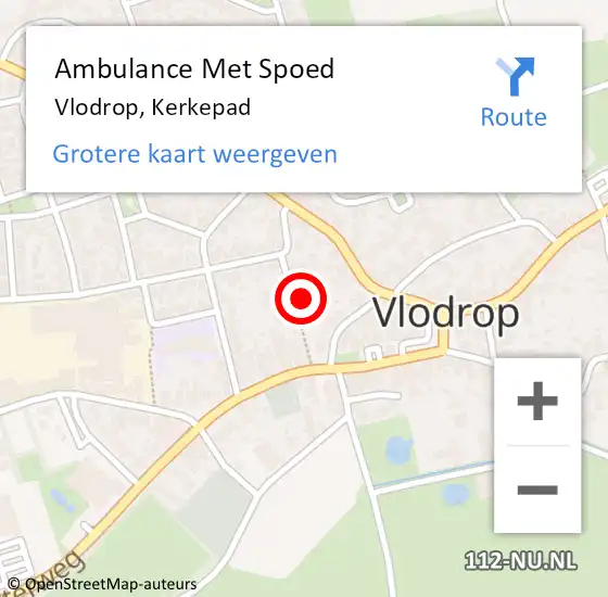 Locatie op kaart van de 112 melding: Ambulance Met Spoed Naar Vlodrop, Kerkepad op 15 februari 2016 09:32