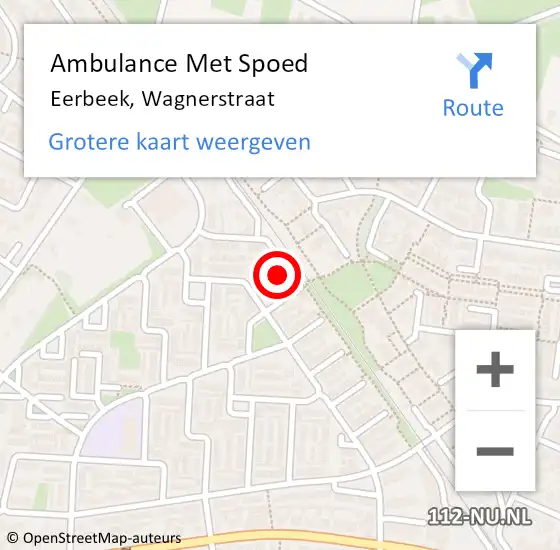 Locatie op kaart van de 112 melding: Ambulance Met Spoed Naar Eerbeek, Wagnerstraat op 15 februari 2016 10:15