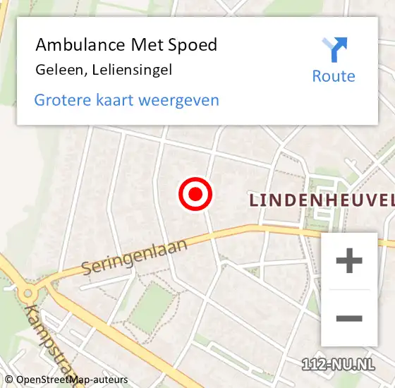 Locatie op kaart van de 112 melding: Ambulance Met Spoed Naar Geleen, Leliensingel op 6 december 2013 01:16