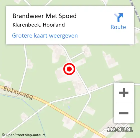 Locatie op kaart van de 112 melding: Brandweer Met Spoed Naar Klarenbeek, Hooiland op 15 februari 2016 12:22