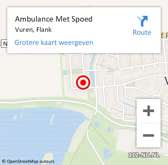 Locatie op kaart van de 112 melding: Ambulance Met Spoed Naar Vuren, Flank op 15 februari 2016 13:02