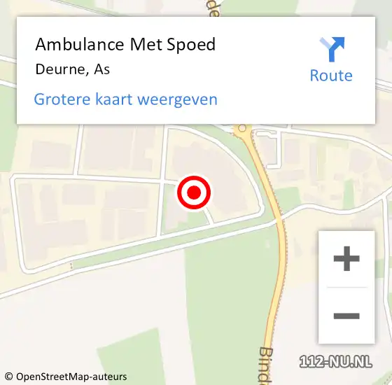 Locatie op kaart van de 112 melding: Ambulance Met Spoed Naar Deurne, As op 15 februari 2016 13:31