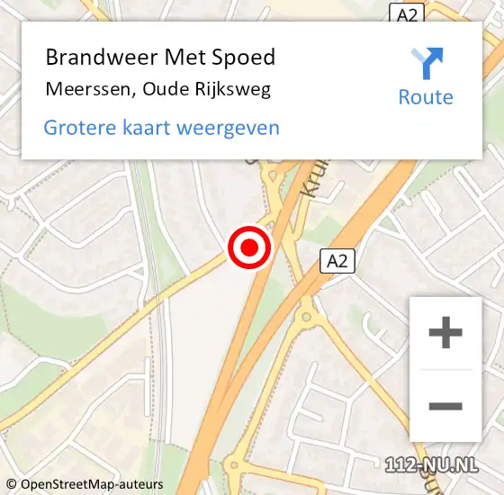 Locatie op kaart van de 112 melding: Brandweer Met Spoed Naar Meerssen, Oude Rijksweg op 15 februari 2016 15:43