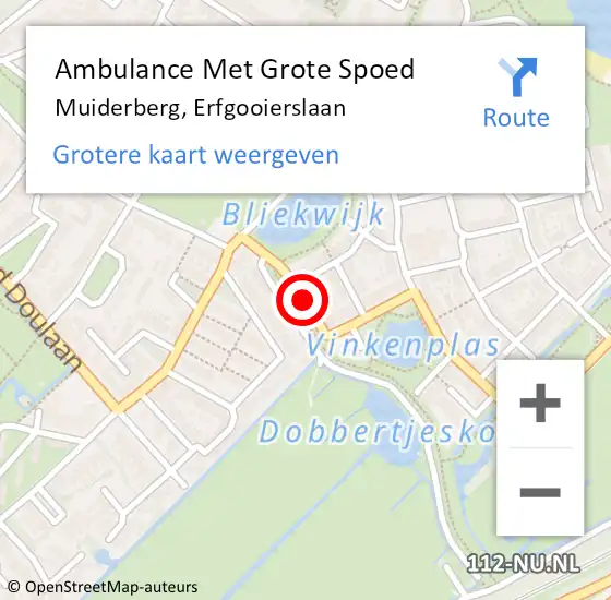 Locatie op kaart van de 112 melding: Ambulance Met Grote Spoed Naar Muiderberg, Erfgooierslaan op 6 december 2013 02:46