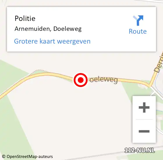 Locatie op kaart van de 112 melding: Politie Arnemuiden, Doeleweg op 15 februari 2016 16:37