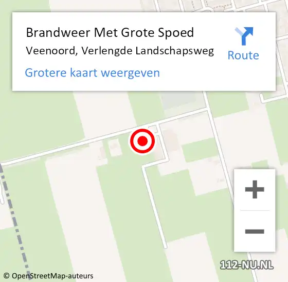 Locatie op kaart van de 112 melding: Brandweer Met Grote Spoed Naar Veenoord, Verlengde Landschapsweg op 15 februari 2016 17:40