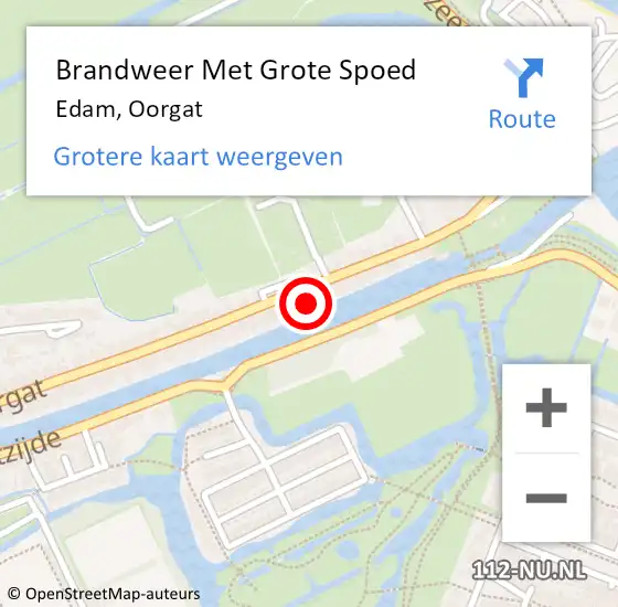 Locatie op kaart van de 112 melding: Brandweer Met Grote Spoed Naar Edam, Oorgat op 6 december 2013 03:57