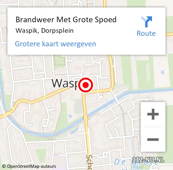 Locatie op kaart van de 112 melding: Brandweer Met Grote Spoed Naar Waspik, Dorpsplein op 15 februari 2016 18:34