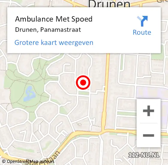 Locatie op kaart van de 112 melding: Ambulance Met Spoed Naar Drunen, Panamastraat op 15 februari 2016 21:35