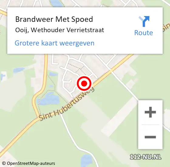 Locatie op kaart van de 112 melding: Brandweer Met Spoed Naar Ooij, Wethouder Verrietstraat op 15 februari 2016 22:32