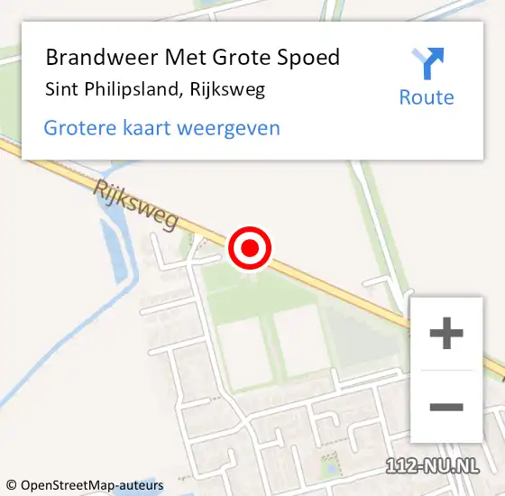 Locatie op kaart van de 112 melding: Brandweer Met Grote Spoed Naar Sint Philipsland, Rijksweg op 16 februari 2016 07:16