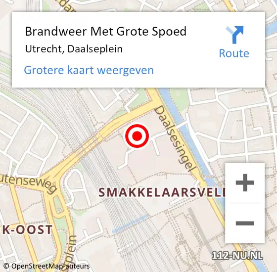 Locatie op kaart van de 112 melding: Brandweer Met Grote Spoed Naar Utrecht, Daalseplein op 16 februari 2016 09:54