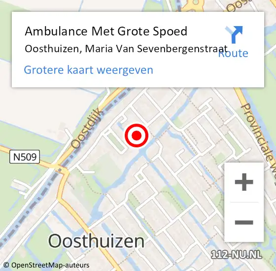 Locatie op kaart van de 112 melding: Ambulance Met Grote Spoed Naar Oosthuizen, Maria Van Sevenbergenstr op 16 februari 2016 11:17