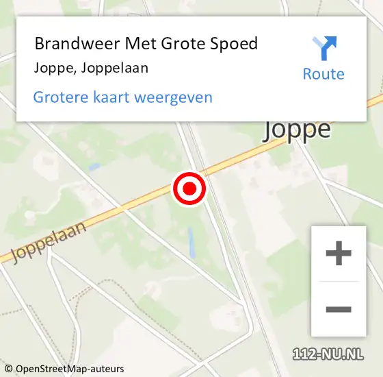 Locatie op kaart van de 112 melding: Brandweer Met Grote Spoed Naar Joppe, Joppelaan op 16 februari 2016 15:36