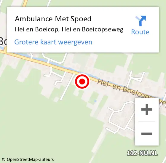 Locatie op kaart van de 112 melding: Ambulance Met Spoed Naar Hei en Boeicop, Hei en Boeicopseweg op 16 februari 2016 17:06