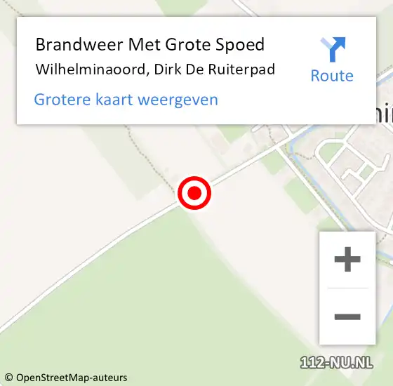 Locatie op kaart van de 112 melding: Brandweer Met Grote Spoed Naar Wilhelminaoord, Dirk De Ruiterpad op 16 februari 2016 17:24