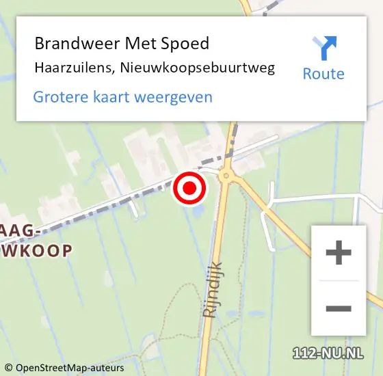 Locatie op kaart van de 112 melding: Brandweer Met Spoed Naar Haarzuilens, Nieuwkoopsebuurtweg op 16 februari 2016 18:00