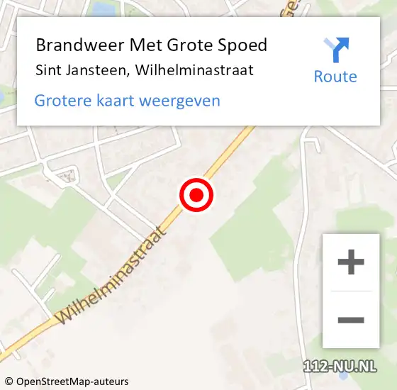 Locatie op kaart van de 112 melding: Brandweer Met Grote Spoed Naar Sint Jansteen, Wilhelminastraat op 16 februari 2016 21:56