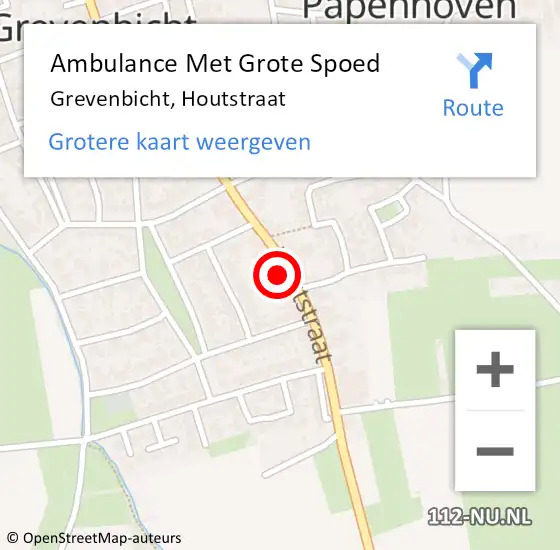 Locatie op kaart van de 112 melding: Ambulance Met Grote Spoed Naar Grevenbicht, Houtstraat op 6 december 2013 07:53