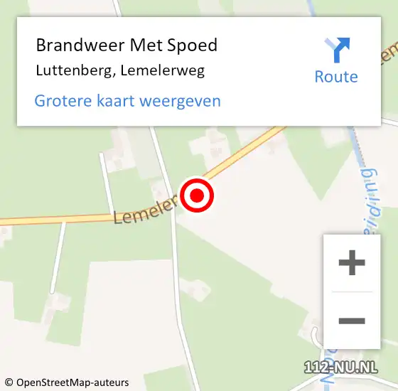 Locatie op kaart van de 112 melding: Brandweer Met Spoed Naar Luttenberg, Lemelerweg op 6 december 2013 07:54